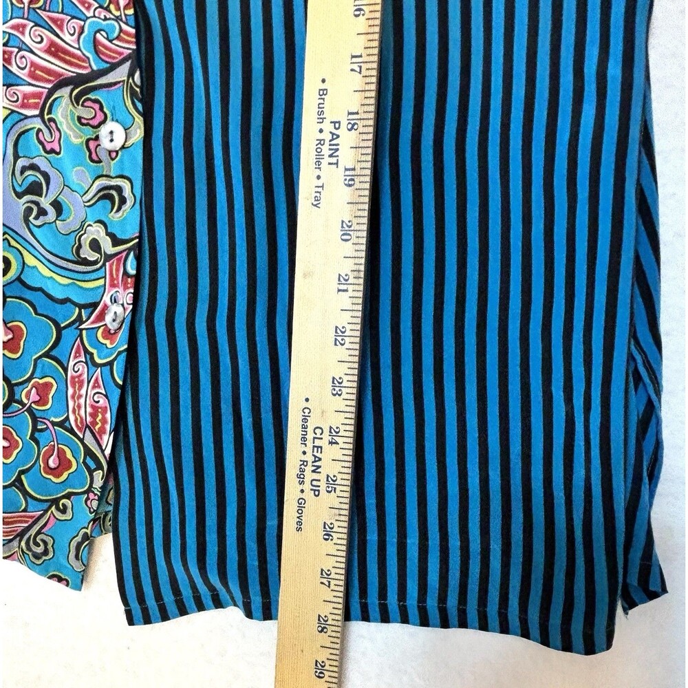 Vintage KOOS OF COURSE Maxi Jumper Dress With Silk Blouse Blue Artsy - Picture 7 of 11